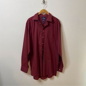 Stanford Travel Mens Long Sleeve Button Up Dress Shirt Size 18
